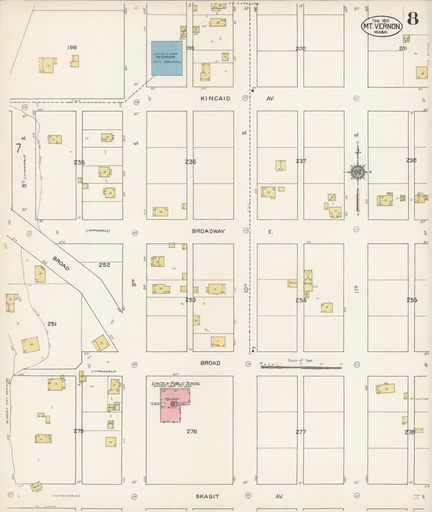 Sanborn Fire Insurance Map from Mount Vernon, Skagit County, Washington (1912), Sheet #0008 - Complete Map Set gallery image, historic Sanborn map, vintage wall art, Washington Washington