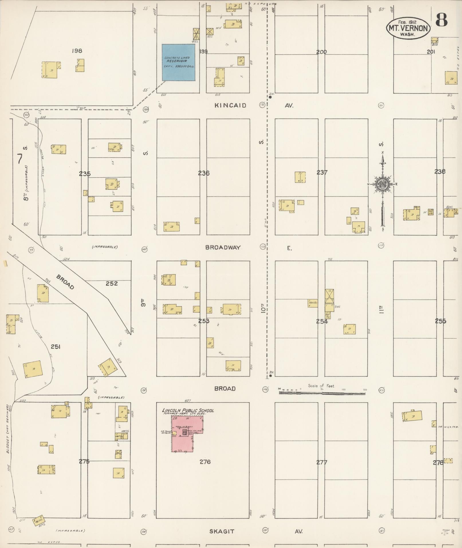 Sanborn Fire Insurance Map from Mount Vernon, Skagit County, Washington (1912), Sheet #0008 - Complete Map Set gallery image, historic Sanborn map, vintage wall art, Washington Washington