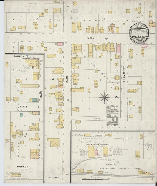 Sanborn Fire Insurance Map from Minden City, Sanilac County, Michigan (1895), Sheet #0001 - Historic Sanborn Fire Insurance Map Print, vintage old map wall art, antique decor, genealogy gift, Michigan Michigan map