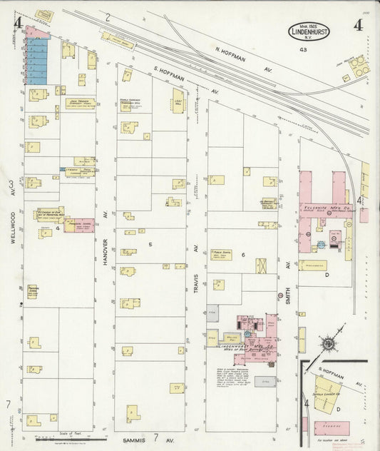 Sanborn Fire Insurance Map from Lindenhurst, Suffolk County, New York (1925), Sheet #0004 - Historic Sanborn Fire Insurance Map Print, vintage old map wall art, antique decor, genealogy gift, New York New York map