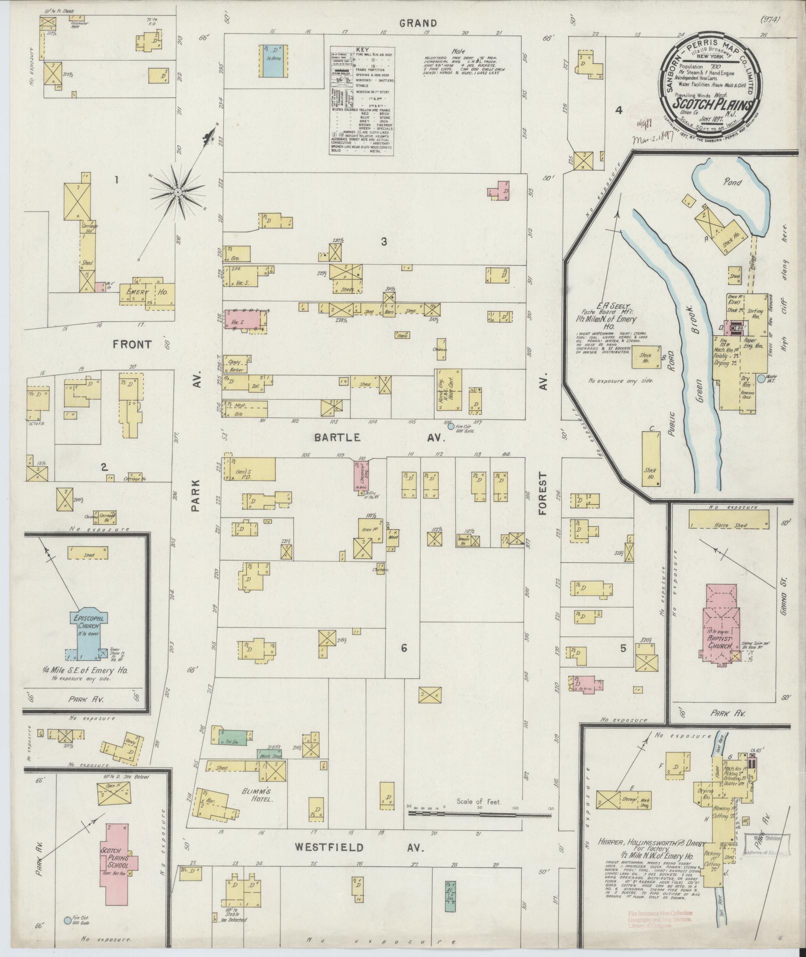 Sanborn Fire Insurance Map from Scotch Plains, Union County, New Jersey. (1897) – Historic Sanborn Fire Insurance Map Print