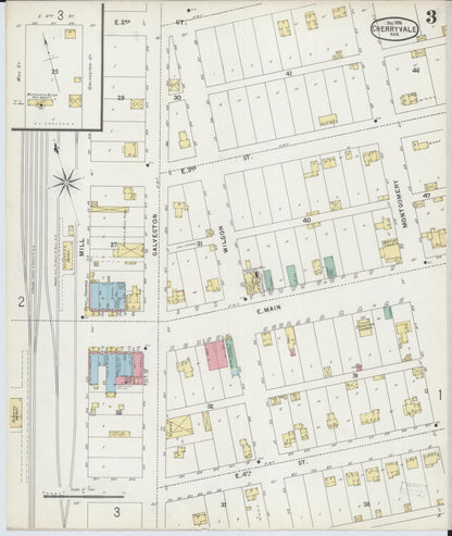 Sanborn Fire Insurance Map from Cherryvale, Montgomery County, Kansas (1896), Sheet #0003 - Complete Map Set gallery image, historic Sanborn map, vintage wall art, Kansas Kansas
