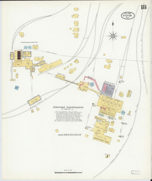 Sanborn Fire Insurance Map from Victor, Teller County, Colorado (1908), Sheet #0018 - Historic Sanborn Fire Insurance Map Print, vintage old map wall art, antique decor, genealogy gift, Colorado Colorado map