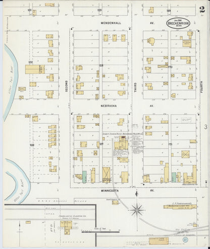 Sanborn Fire Insurance Map from Breckenridge, Wilkin County, Minnesota (1898), Sheet #0002 - Historic Sanborn Fire Insurance Map Print, vintage old map wall art, antique decor, genealogy gift, Minnesota Minnesota map
