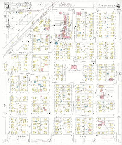 Sanborn Fire Insurance Map from Pratt, Pratt County, Kansas (1935), Sheet #0004 - Complete Map Set gallery image, historic Sanborn map, vintage wall art, Kansas Kansas