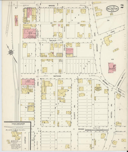 Sanborn Fire Insurance Map from Belington, Barbour County, West Virginia (1913), Sheet #0002 - Complete Map Set gallery image, historic Sanborn map, vintage wall art, West Virginia West Virginia