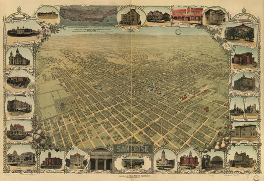 San Jose, California. (1901) – Historic Bird’s-Eye View Panorama Print