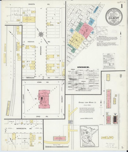 Sanborn Fire Insurance Map from Gilbert, Saint Louis County, Minnesota. (1912) – Map View