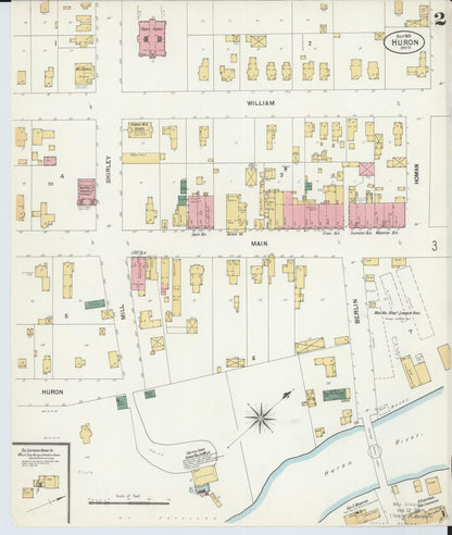 Sanborn Fire Insurance Map from Huron, Erie County, Ohio (1901), Sheet #0002 - Historic Sanborn Fire Insurance Map Print, vintage old map wall art, antique decor, genealogy gift, Ohio Ohio map