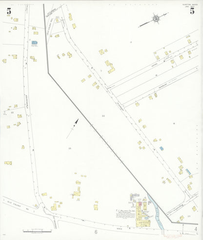 Sanborn Fire Insurance Map from Norton, Bristol County, Massachusetts (1937), Sheet #0005 - Complete Map Set gallery image, historic Sanborn map, vintage wall art, Massachusetts Massachusetts