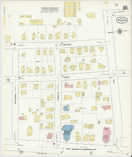 Sanborn Fire Insurance Map from Newark, Wayne County, New York (1912), Sheet #0018 - Historic Sanborn Fire Insurance Map Print, vintage old map wall art, antique decor, genealogy gift, New York New York map