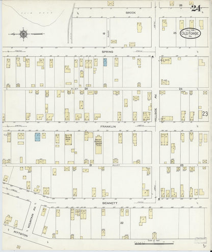 Sanborn Fire Insurance Map from Old Forge, Lackawanna County, Pennsylvania (1914), Sheet #0024 - Complete Map Set gallery image, historic Sanborn map, vintage wall art, Pennsylvania Pennsylvania