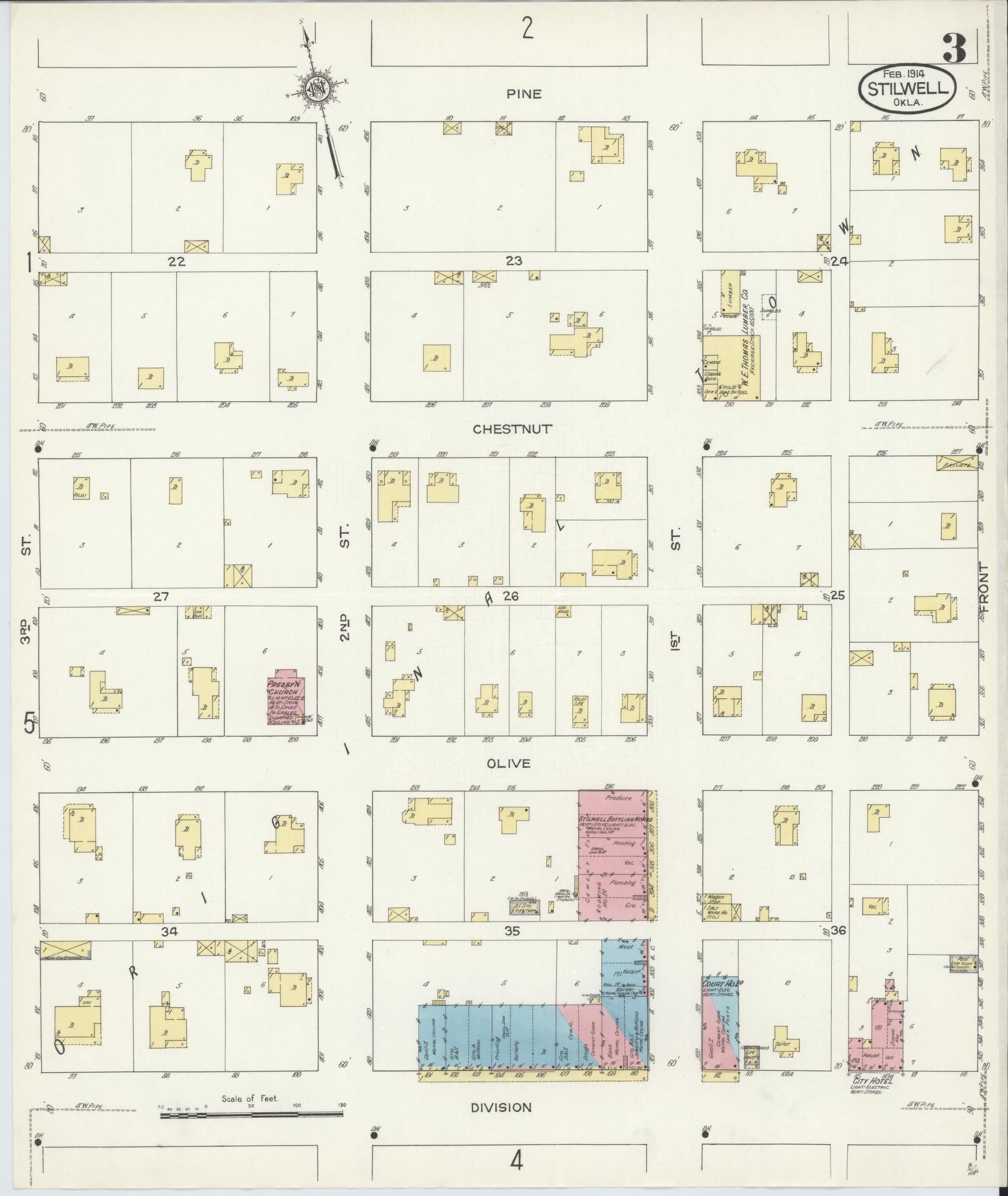 Sanborn Fire Insurance Map from Stillwell, Adair County, Oklahoma (1914), Sheet #0003 - Historic Sanborn Fire Insurance Map Print, vintage old map wall art, antique decor, genealogy gift, Oklahoma Oklahoma map