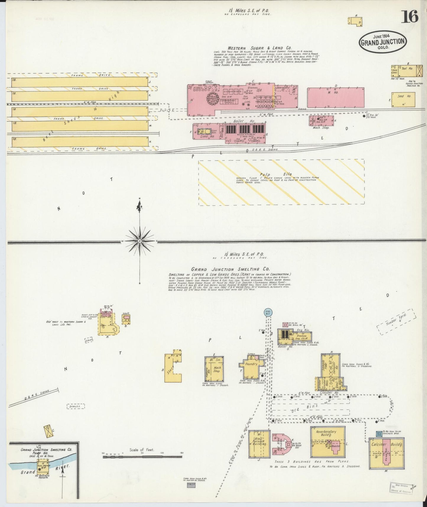 Sanborn Fire Insurance Map from Grand Junction, Mesa County, Colorado (1904), Sheet #0016 - Complete Map Set gallery image, historic Sanborn map, vintage wall art, Colorado Colorado