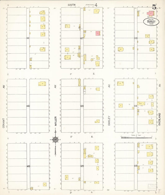 Sanborn Fire Insurance Map from Burley, Cassia County, Idaho (1911), Sheet #0005 - Historic Sanborn Fire Insurance Map Print, vintage old map wall art, antique decor, genealogy gift, Idaho Idaho map