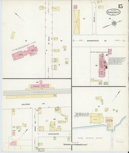 Sanborn Fire Insurance Map from Mamaroneck, Westchester County, New York (1912), Sheet #0014 - Complete Map Set gallery image, historic Sanborn map, vintage wall art, New York New York