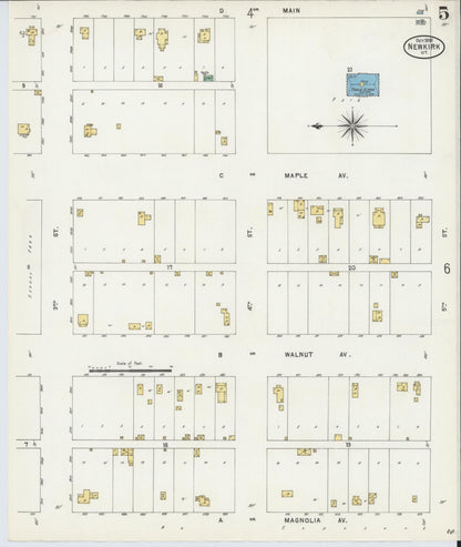 Sanborn Fire Insurance Map from Newkirk, Kay County, Oklahoma (1898), Sheet #0005 - Complete Map Set gallery image, historic Sanborn map, vintage wall art, Oklahoma Oklahoma