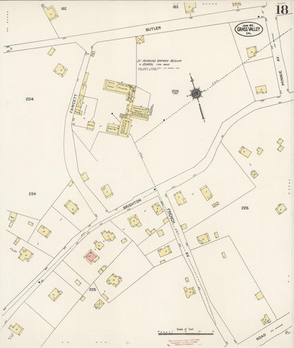 Sanborn Fire Insurance Map from Grass Valley, Nevada County, California (1912), Sheet #0018 - Complete Map Set gallery image, historic Sanborn map, vintage wall art, California California