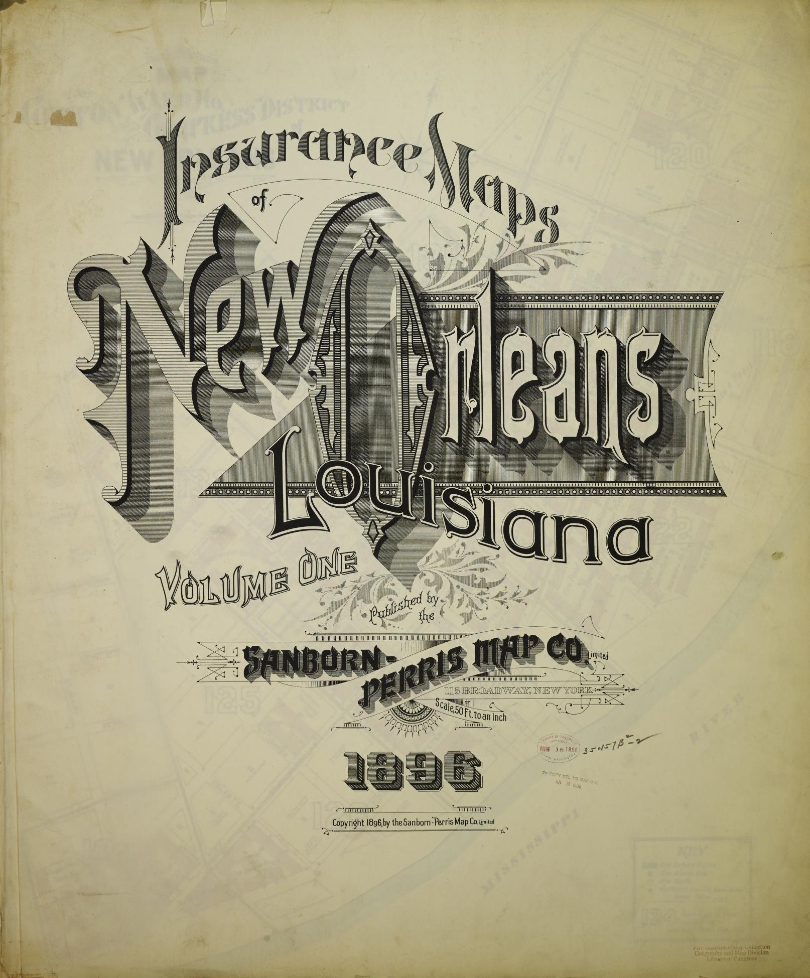 Sanborn Fire Insurance Map from New Orleans, Orleans Parish, Louisiana. (1895) – Historic Sanborn Fire Insurance Map Print