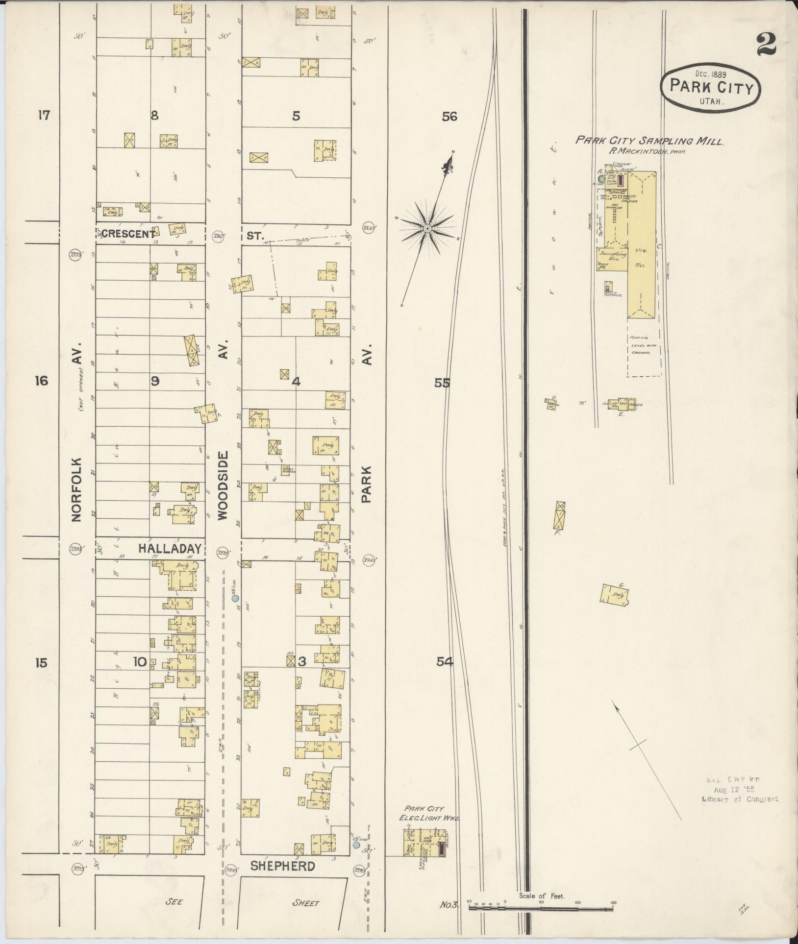 Sanborn Fire Insurance Map from Park City, Summit County, Utah (1889), Sheet #0002 - Complete Map Set gallery image, historic Sanborn map, vintage wall art, Utah Utah