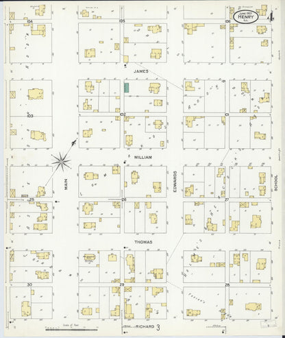Sanborn Fire Insurance Map from Henry, Marshall County, Illinois (1907), Sheet #0004 - Complete Map Set gallery image, historic Sanborn map, vintage wall art, Illinois Illinois