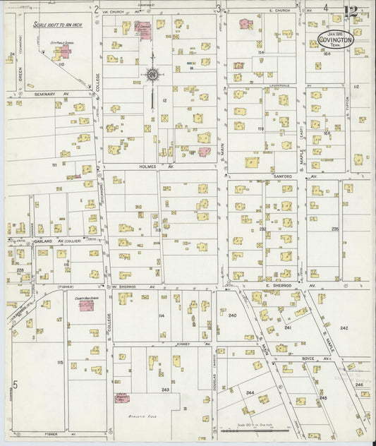 Sanborn Fire Insurance Map from Covington, Tipton County, Tennessee (1916), Sheet #0012 - Historic Sanborn Fire Insurance Map Print, vintage old map wall art, antique decor, genealogy gift, Tennessee Tennessee map