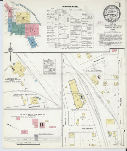 Sanborn Fire Insurance Map from Caldwell, Noble County, Ohio (1911), Sheet #0001 - Historic Sanborn Fire Insurance Map Print, vintage old map wall art, antique decor, genealogy gift, Ohio Ohio map