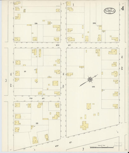 Sanborn Fire Insurance Map from Florala, Covington County, Alabama (1913), Sheet #0004 - Complete Map Set gallery image, historic Sanborn map, vintage wall art, Alabama Alabama