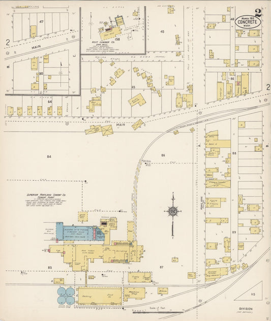 Sanborn Fire Insurance Map from Concrete, Skagit County, Washington (1912), Sheet #0002 - Historic Sanborn Fire Insurance Map Print, vintage old map wall art, antique decor, genealogy gift, Washington Washington map