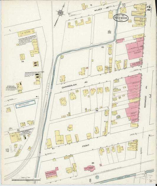 Sanborn Fire Insurance Map from Rockwood, Roane County, Tennessee (1913), Sheet #0002 - Historic Sanborn Fire Insurance Map Print, vintage old map wall art, antique decor, genealogy gift, Tennessee Tennessee map