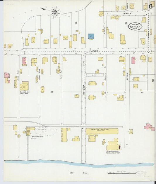 Sanborn Fire Insurance Map from Ripley, Brown County, Ohio (1904), Sheet #0006 - Historic Sanborn Fire Insurance Map Print, vintage old map wall art, antique decor, genealogy gift, Ohio Ohio map