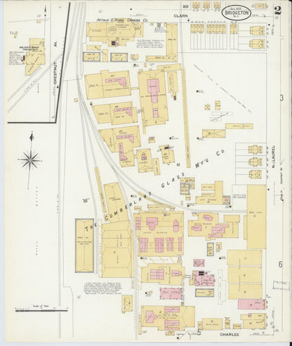Sanborn Fire Insurance Map from Bridgeton, Cumberland County, New Jersey (1908), Sheet #0002 - Complete Map Set gallery image, historic Sanborn map, vintage wall art, New Jersey New Jersey