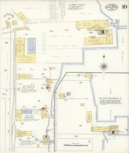Sanborn Fire Insurance Map from Anacortes, Skagit County, Washington (1907), Sheet #0010 - Complete Map Set gallery image, historic Sanborn map, vintage wall art, Washington Washington