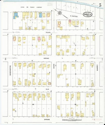 Sanborn Fire Insurance Map from Sabula, Jackson County, Iowa (1918), Sheet #0005 - Historic Sanborn Fire Insurance Map Print, vintage old map wall art