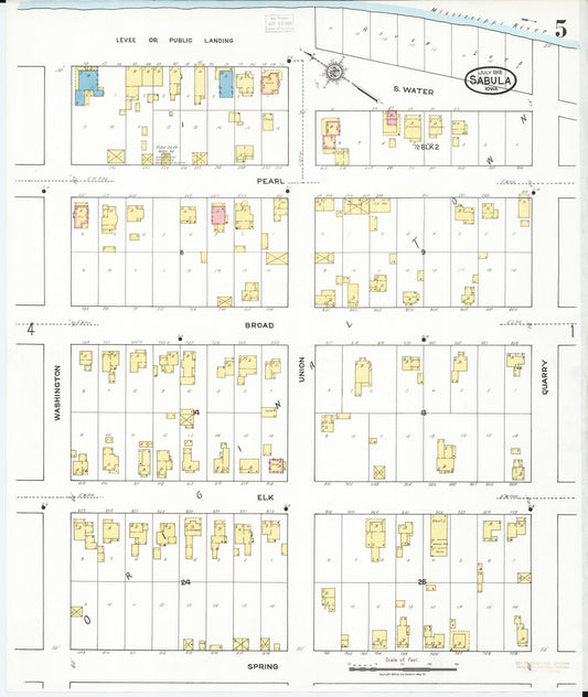 Sanborn Fire Insurance Map from Sabula, Jackson County, Iowa (1918), Sheet #0005 - Historic Sanborn Fire Insurance Map Print, vintage old map wall art