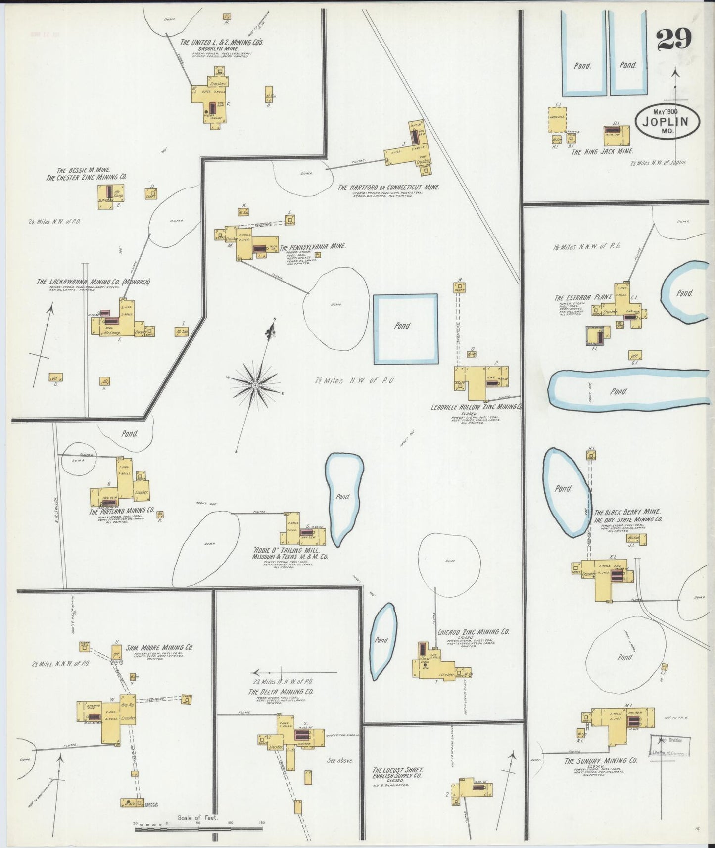Sanborn Fire Insurance Map from Joplin, Jasper County, Missouri (1900), Sheet #0029 - Historic Sanborn Fire Insurance Map Print, vintage old map wall art, antique decor, genealogy gift, Missouri Missouri map
