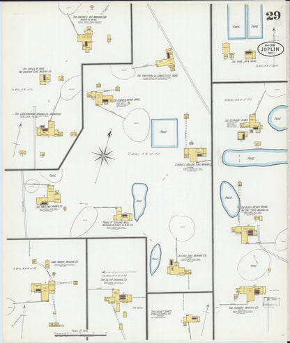 Sanborn Fire Insurance Map from Joplin, Jasper County, Missouri (1900), Sheet #0029 - Historic Sanborn Fire Insurance Map Print, vintage old map wall art, antique decor, genealogy gift, Missouri Missouri map