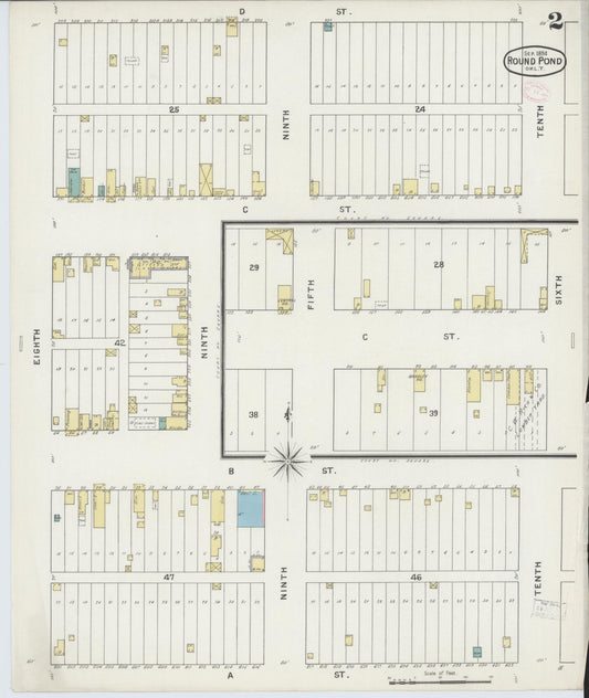 Sanborn Fire Insurance Map from Round Pond Station, Grant County, Oklahoma (1894), Sheet #0002 - Historic Sanborn Fire Insurance Map Print, vintage old map wall art, antique decor, genealogy gift, Oklahoma Oklahoma map