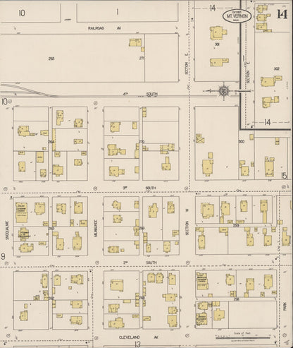 Sanborn Fire Insurance Map from Mount Vernon, Skagit County, Washington (1921), Sheet #0014 - Complete Map Set gallery image, historic Sanborn map, vintage wall art, Washington Washington