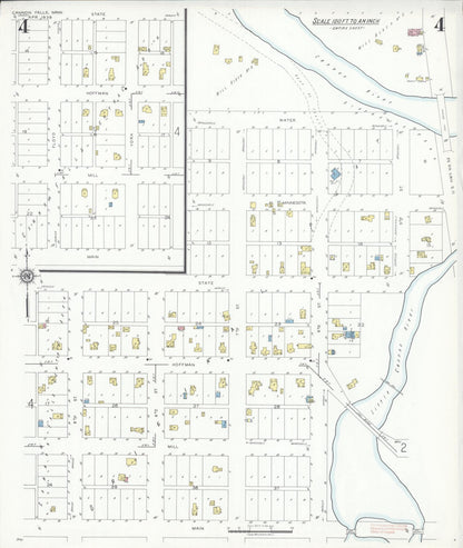Sanborn Fire Insurance Map from Cannon Falls, Goodhue County, Minnesota (1938), Sheet #0004 - Historic Sanborn Fire Insurance Map Print, vintage old map wall art, antique decor, genealogy gift, Minnesota Minnesota map
