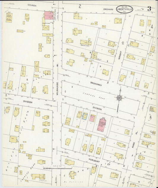 Sanborn Fire Insurance Map from Libertyville, Lake County, Illinois (1912), Sheet #0003 - Historic Sanborn Fire Insurance Map Print, vintage old map wall art, antique decor, genealogy gift, Illinois Illinois map