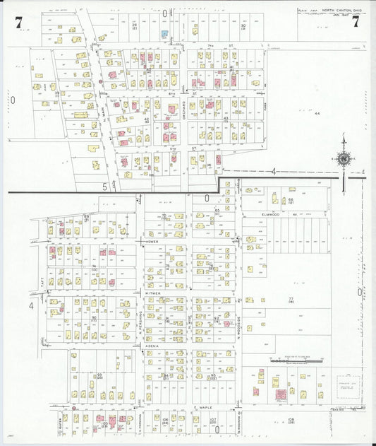 Sanborn Fire Insurance Map from North Canton, Stark County, Ohio (1948), Sheet #0007 - Historic Sanborn Fire Insurance Map Print, vintage old map wall art, antique decor, genealogy gift, Ohio Ohio map