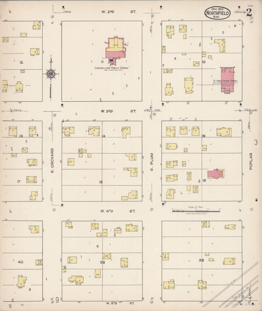 Sanborn Fire Insurance Map from Northfield, Rice County, Minnesota (1922), Sheet #0002 - Historic Sanborn Fire Insurance Map Print, vintage old map wall art, antique decor, genealogy gift, Minnesota Minnesota map