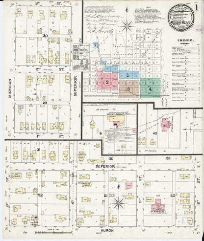 Sanborn Fire Insurance Map from Missouri Valley, Harrison County, Iowa (1890), Sheet #0001 - Complete Map Set gallery image, historic Sanborn map, vintage wall art, Missouri Missouri