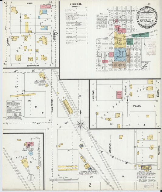 Sanborn Fire Insurance Map from Belleville, Republic County, Kansas (1899), Sheet #0001 - Complete Map Set gallery image, historic Sanborn map, vintage wall art, Kansas Kansas