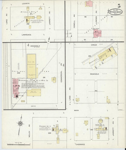 Sanborn Fire Insurance Map from Wynnewood, Garvin County, Oklahoma (1914), Sheet #0005 - Complete Map Set gallery image, historic Sanborn map, vintage wall art, Oklahoma Oklahoma