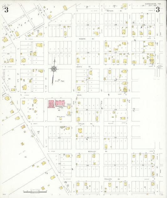 Sanborn Fire Insurance Map from Normangee, Leon County, Texas (1937), Sheet #0003 - Historic Sanborn Fire Insurance Map Print, vintage old map wall art, antique decor, genealogy gift, Texas Texas map