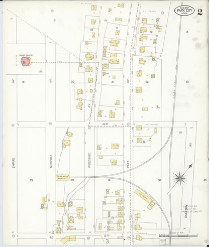 Sanborn Fire Insurance Map from Park City, Summit County, Utah (1907), Sheet #0002 - Complete Map Set gallery image, historic Sanborn map, vintage wall art, Utah Utah