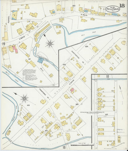 Sanborn Fire Insurance Map from Phillipsburg, Warren County, New Jersey (1903), Sheet #0018 - Historic Sanborn Fire Insurance Map Print, vintage old map wall art, antique decor, genealogy gift, New Jersey New Jersey map