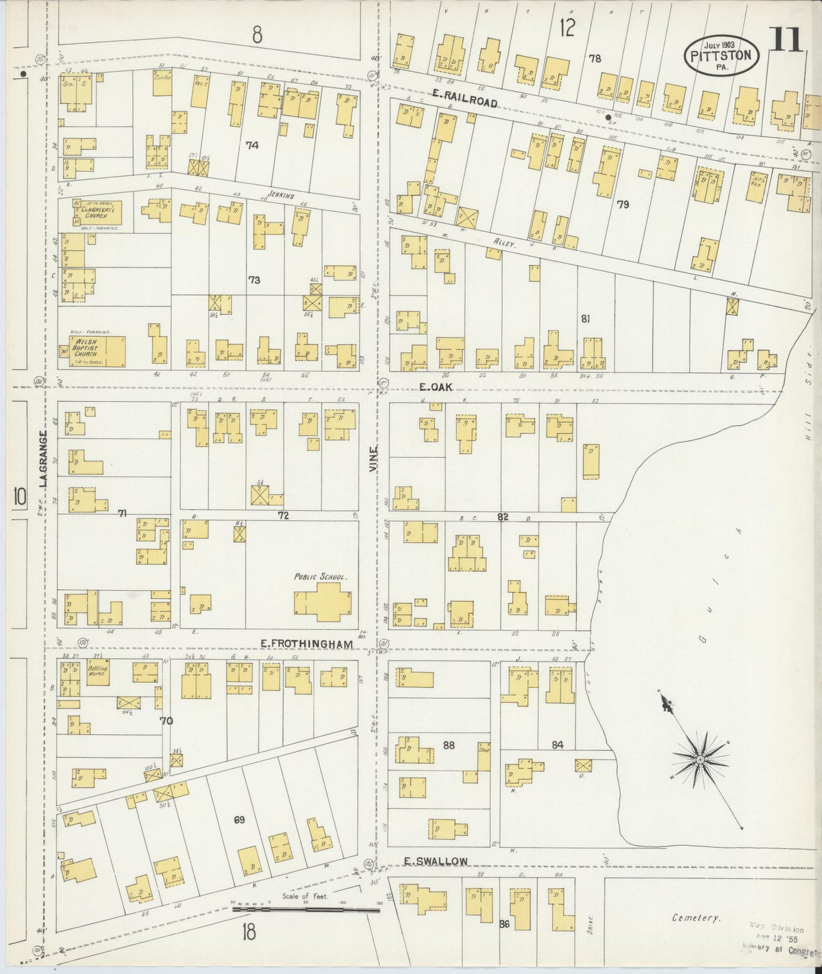 Sanborn Fire Insurance Map from Pittston, Luzerne County, Pennsylvania (1903), Sheet #0011 - Complete Map Set gallery image, historic Sanborn map, vintage wall art, Pennsylvania Pennsylvania